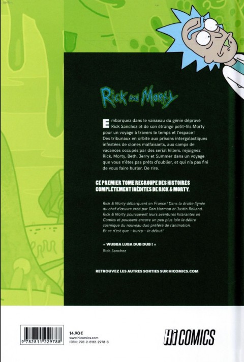 Verso de l'album Rick and Morty Tome 1
