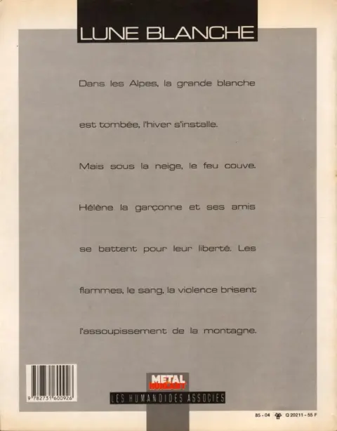 Verso de l'album Armalite 16 Tome 2 Lune Blanche