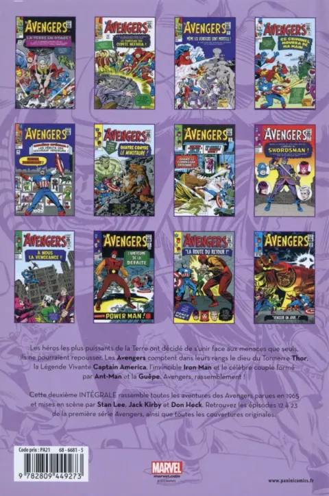 Verso de l'album The Avengers - L'intégrale Tome 2 1965