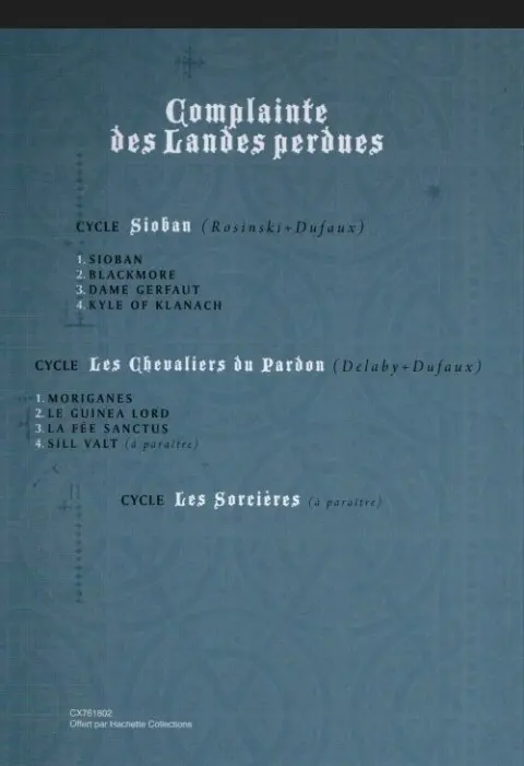 Verso de l'album Complainte des Landes perdues Sioban Tome 1 Sioban