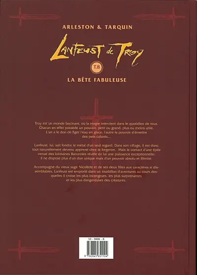 Verso de l'album Lanfeust de Troy Tome 8 La bête fabuleuse