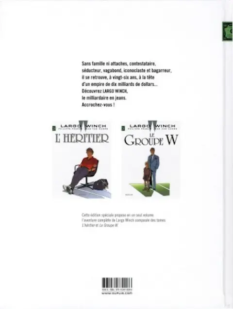 Verso de l'album Largo Winch Cycle 1 L'héritier / Le groupe W