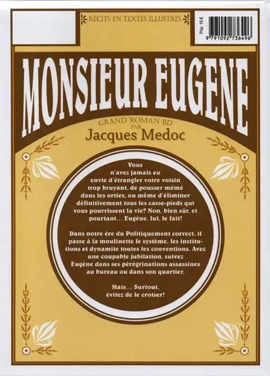 Verso de l'album Monsieur Eugène Tous les moyens sont bons