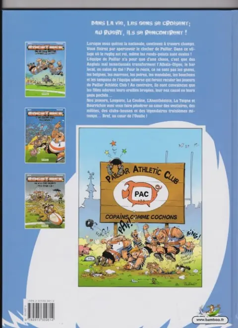Verso de l'album Les Rugbymen Tome 1 On va leur mettre les poings sur les yeux !