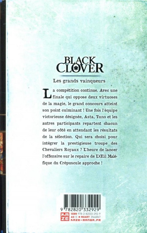Verso de l'album Black Clover 15