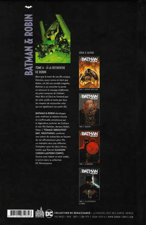 Verso de l'album Batman & Robin Tome 6 À la recherche de Robin