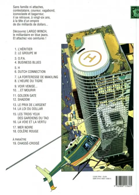 Verso de l'album Largo Winch Tome 18 Colère rouge