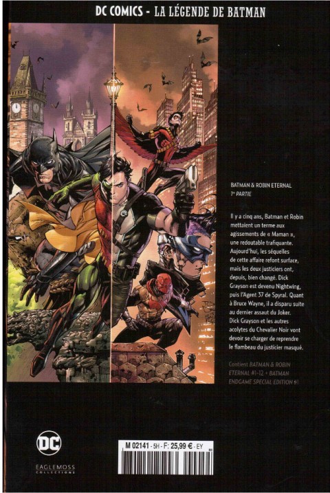 Verso de l'album DC Comics - La Légende de Batman Hors-série Volume 5 Batman & Robin Eternal - 1re partie