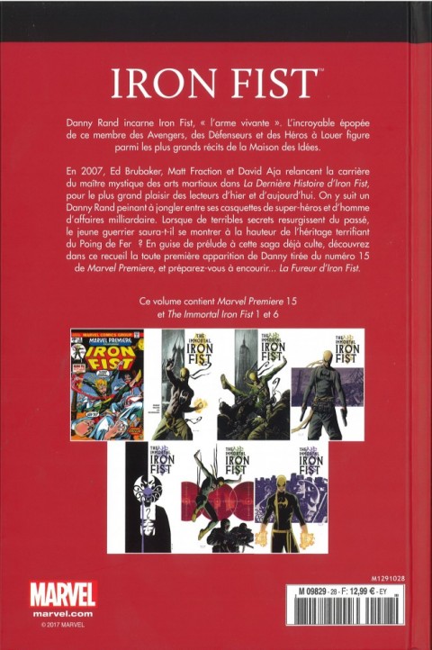Verso de l'album Le meilleur des Super-Héros Marvel Tome 28 Iron Fist
