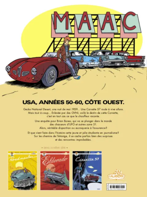 Verso de l'album Brian Bones, détective privé Tome 3 Corvette 57