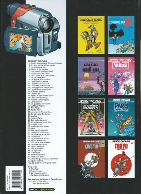 Verso de l'album Spirou et Fantasio Tome 12 Le nid des Marsupilamis