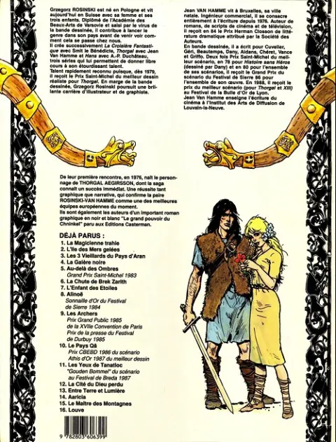 Verso de l'album Thorgal Tome 12 La cité du dieu perdu