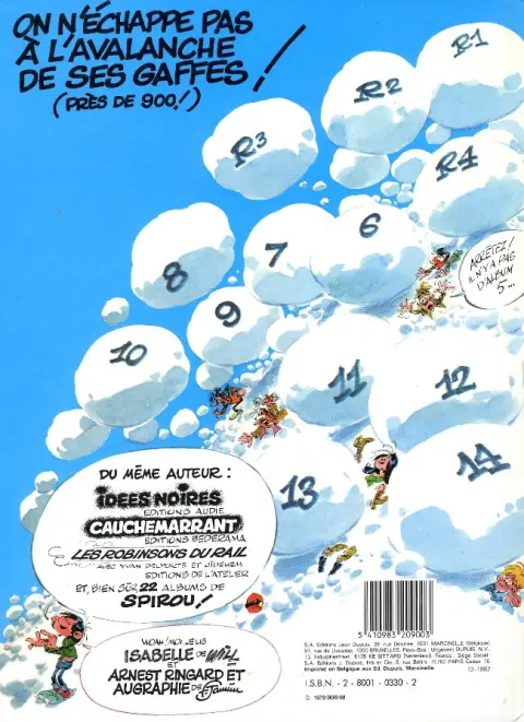 Verso de l'album Gaston Tome 11 Gaffes, bévues et boulettes