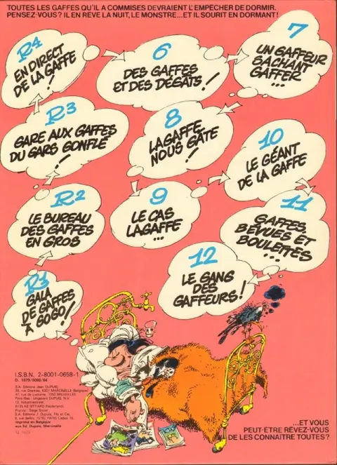 Verso de l'album Gaston Tome 13 Lagaffe mérite des baffes
