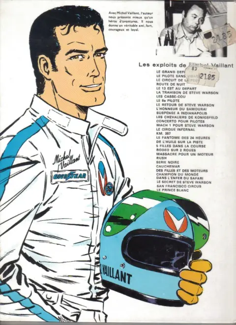 Verso de l'album Michel Vaillant Tome 28 Le secret de Steve Warson