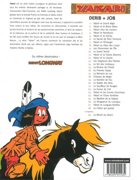 Verso de l'album Yakari Tome 22 La fureur du ciel