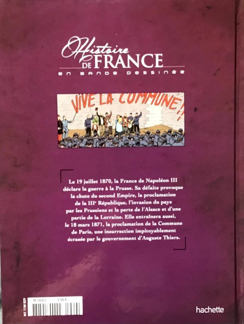 Verso de l'album Histoire de France en bande dessinée Tome 44 La Commune de Paris la semaine sanglante 18 mars-28 mai 1871