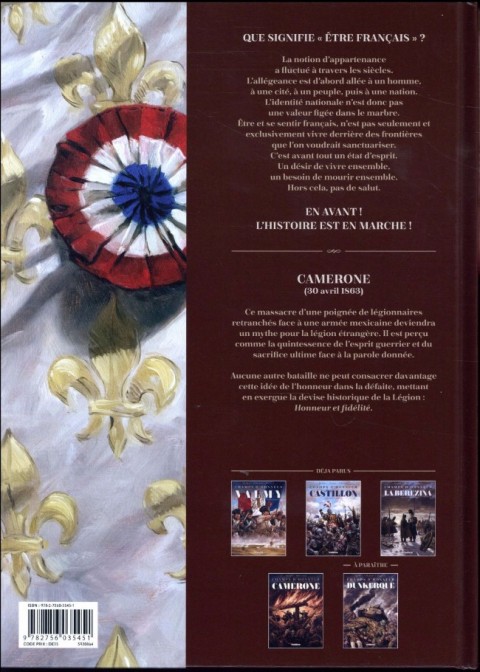 Verso de l'album Champs d'honneur Tome 4 Camerone - Avril 1863