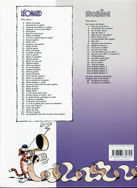 Verso de l'album Léonard Tome 34 Docteur génie et mister
