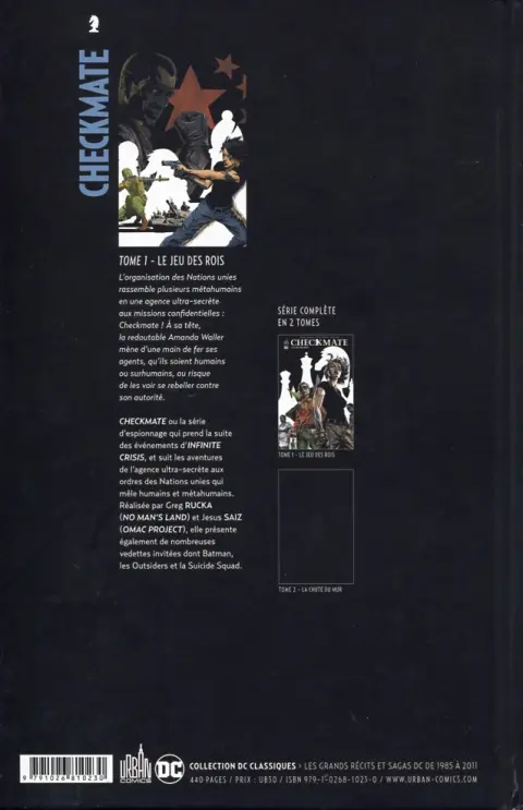 Verso de l'album Checkmate Tome 1 Le jeu des rois