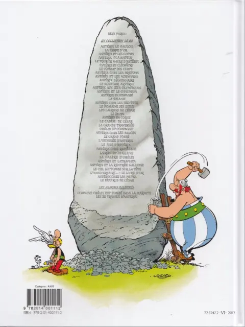 Verso de l'album Astérix Tome 24 Astérix chez les Belges
