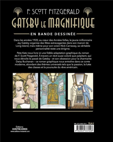 Verso de l'album Gatsby le magnifique en bande dessinée