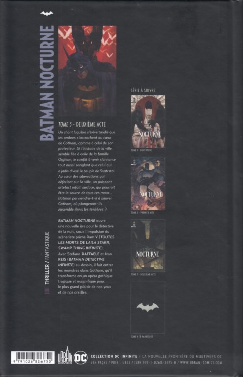 Verso de l'album Batman Nocturne Tome 3 Deuxième acte