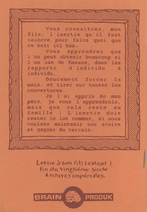 Verso de l'album La progression