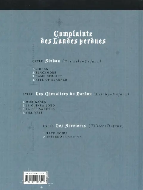 Verso de l'album Complainte des Landes perdues Sioban Tome 1 Sioban