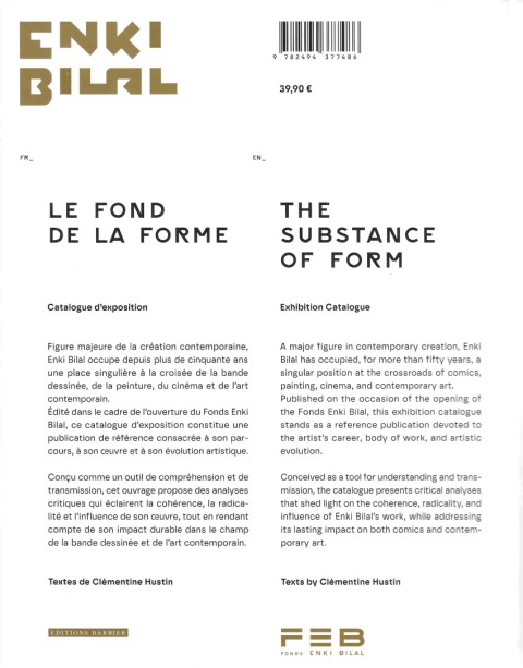 Verso de l'album Le Fond de la forme