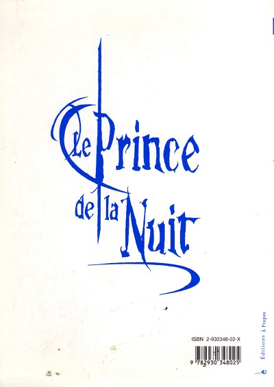 Verso de l'album À Propos Tome 7 Le prince de la nuit