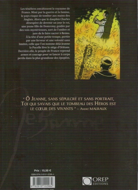 Verso de l'album Jeanne d'Arc De feu et de sang