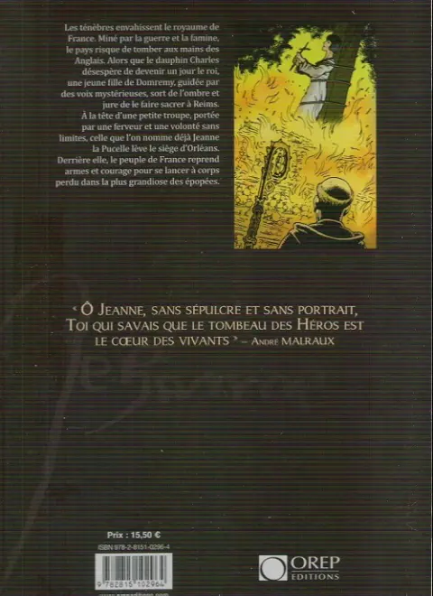 Verso de l'album Jeanne d'Arc De feu et de sang