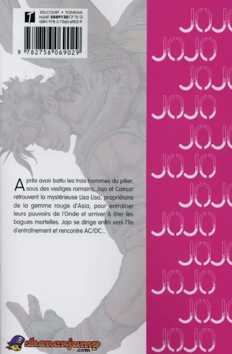 Verso de l'album Jojo's Bizarre Adventure - Battle Tendency 4 Cours jusqu'au ravin mortel !
