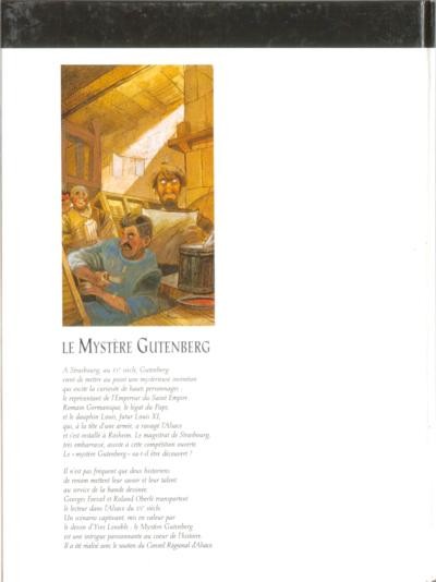 Verso de l'album Le Mystère Gutenberg