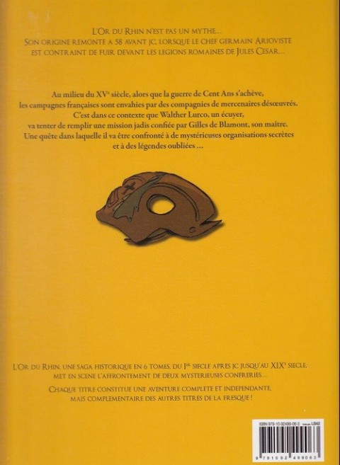 Verso de l'album L'Or du Rhin Tome 1 L'homme au masque de cuir