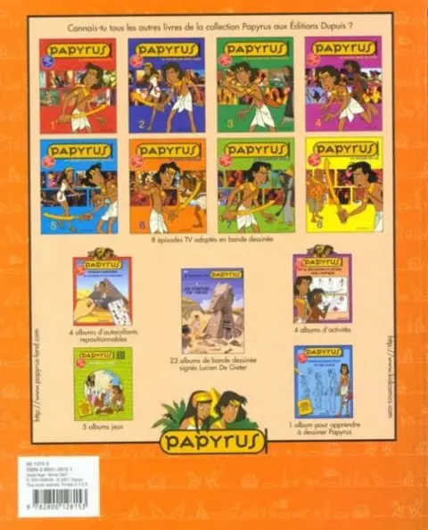 Verso de l'album Papyrus Tome 6 La harpe d'Hathor