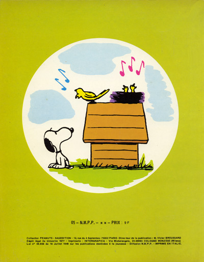 Verso de l'album Charlie Brown et Snoopy Tome 2