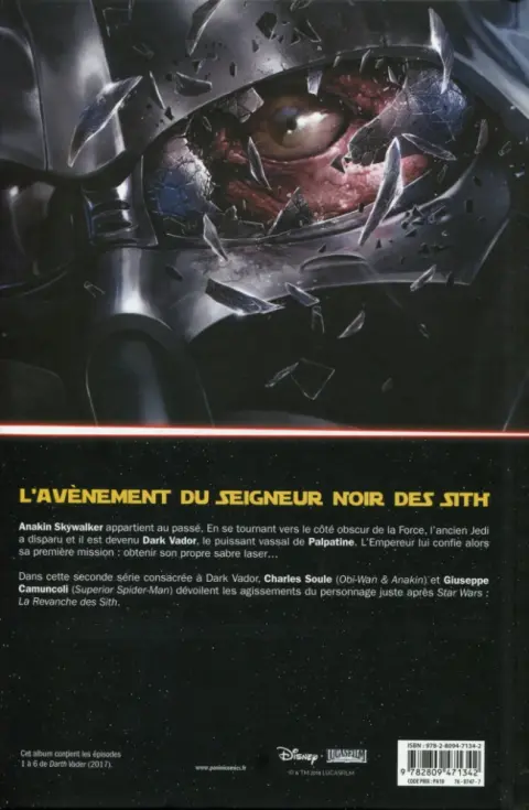 Verso de l'album Star Wars - Dark Vador : Le Seigneur noir des Sith Tome 1 L'Élu