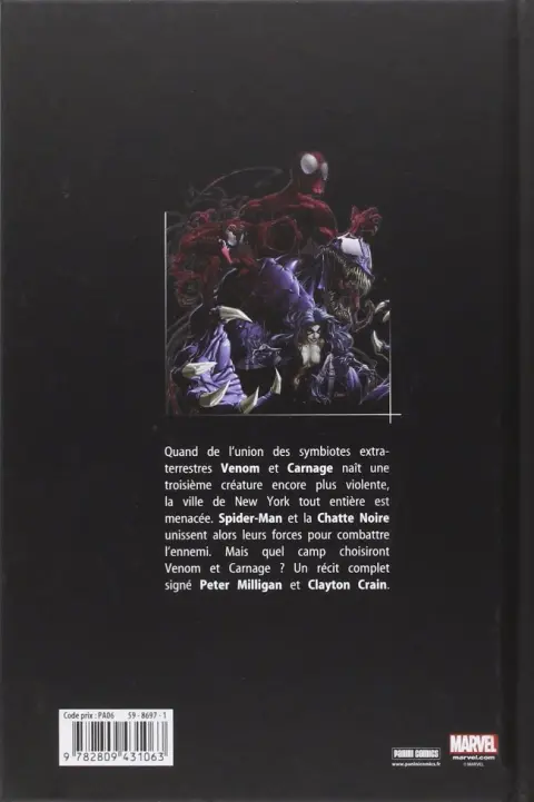 Verso de l'album Venom vs Carnage Un enfant est né
