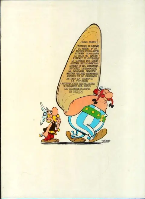 Verso de l'album Astérix Tome 3 Astérix et les Goths