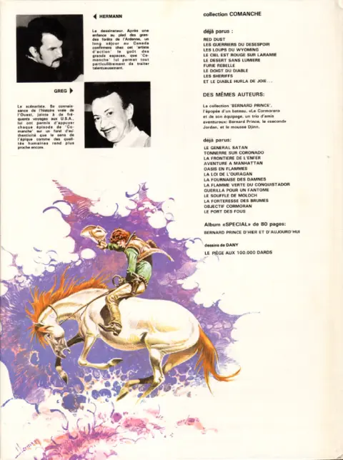 Verso de l'album Comanche Tome 5 Le désert sans lumière