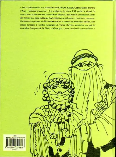 Verso de l'album Corto Maltese Tome 6 La Maison dorée de Samarkand