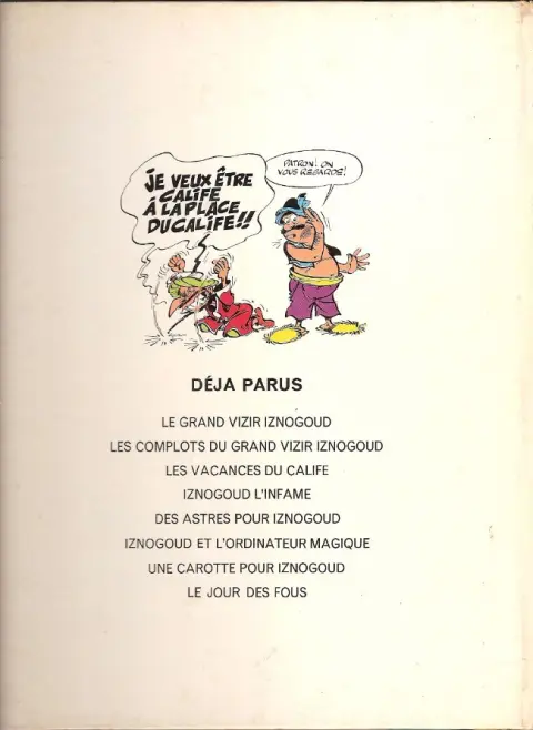 Verso de l'album Iznogoud Tome 8 Le jour des fous