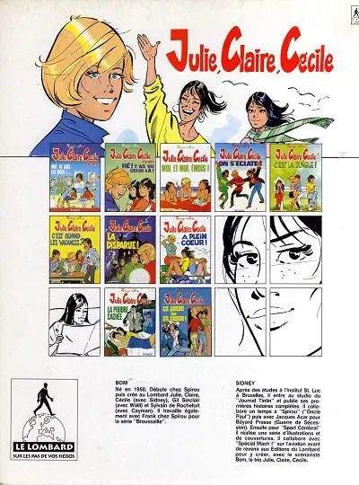Verso de l'album Julie, Claire, Cécile Tome 8 A plein cœur !