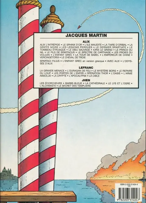 Verso de l'album Lefranc Tome 2 L'ouragan de feu