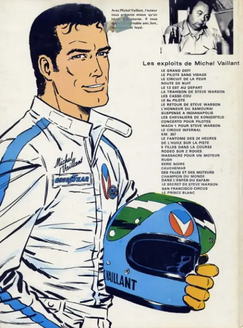 Verso de l'album Michel Vaillant Tome 2 Le pilote sans visage