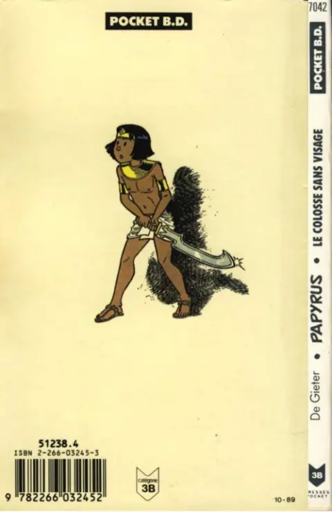 Verso de l'album Papyrus Tome 3 Le colosse sans visage