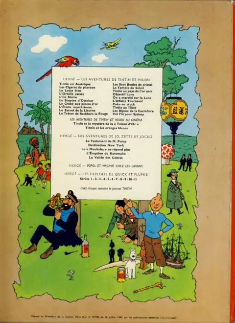 Verso de l'album Tintin Tome 9 Le crabe aux pinces d'or