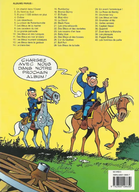 Verso de l'album Les Tuniques Bleues Tome 8 Les cavaliers du ciel